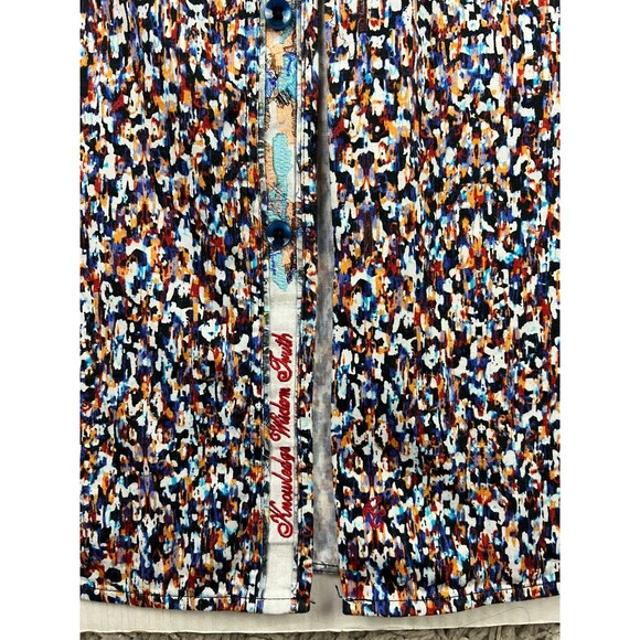 Robert Graham Dinosaur Collector Embroidered Shirt  Size L  Short Flip Sleeve - Picture 5 of 12